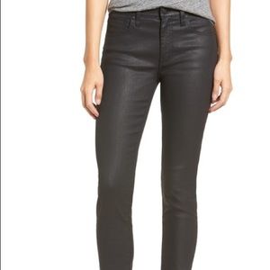 Madewell black skinny coated jeans